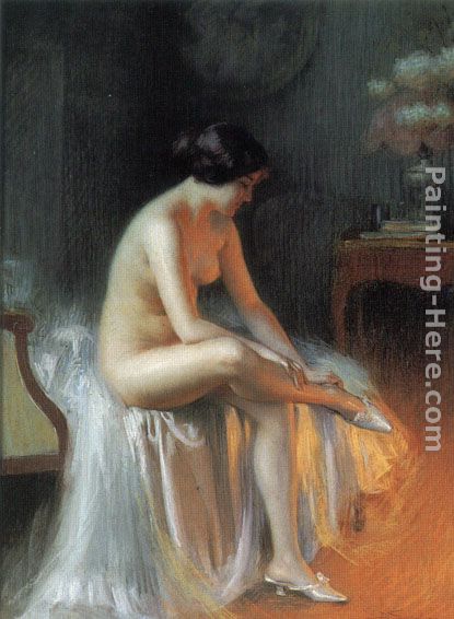 Nude by Firelight painting - Delphin Enjolras Nude by Firelight art painting